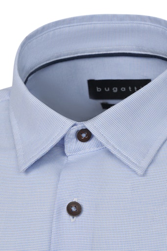 Hemden lange mouw blauw Bugatti