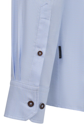 Hemden lange mouw blauw Bugatti