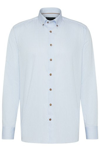 Hemden lange mouw blauw Bugatti