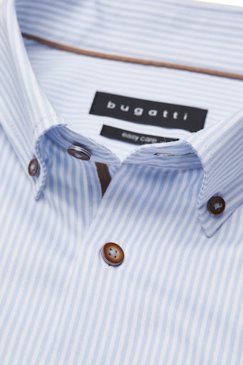 Hemden lange mouw blauw Bugatti