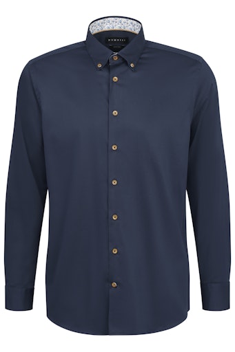 Hemden lange mouw navy Bugatti