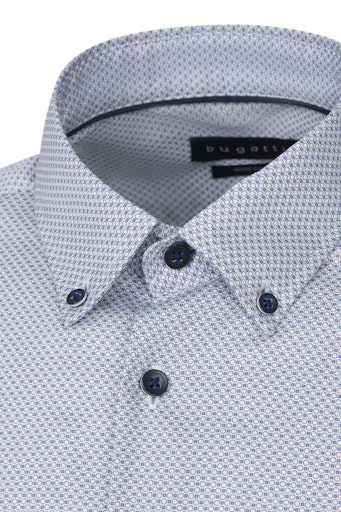 Hemden lange mouw blauw Bugatti