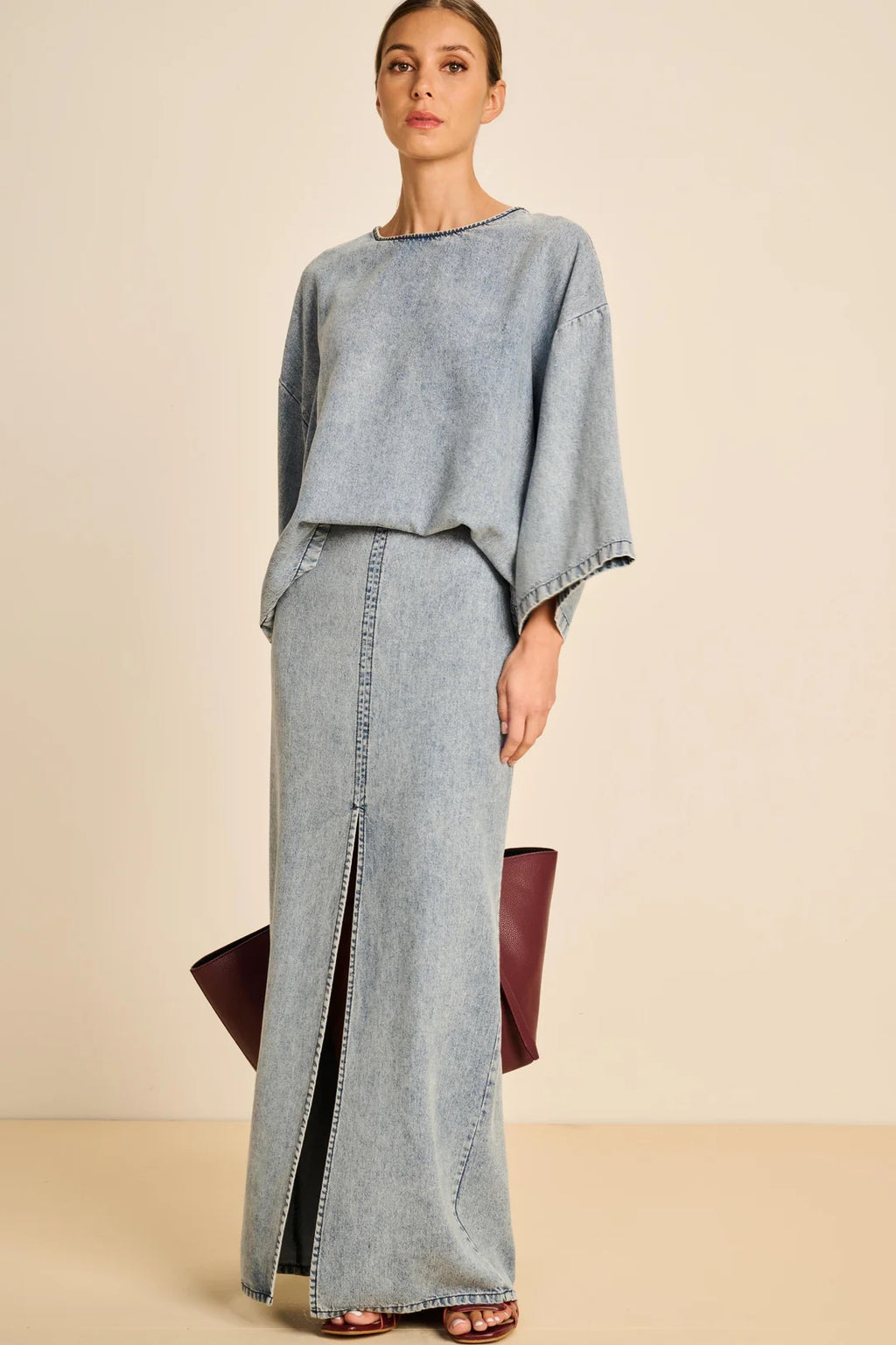 Blouses lange mouw blauw March23