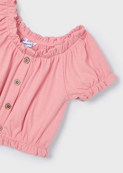 Blouses korte mouw roze Mayoral