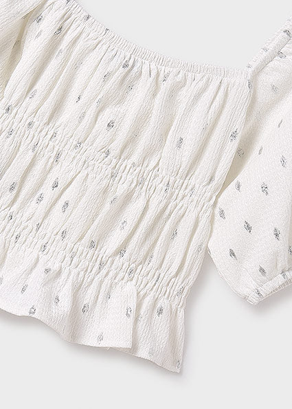 Blouses korte mouw wit Mayoral