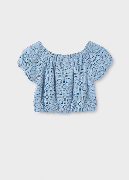 Blouses korte mouw blauw Mayoral