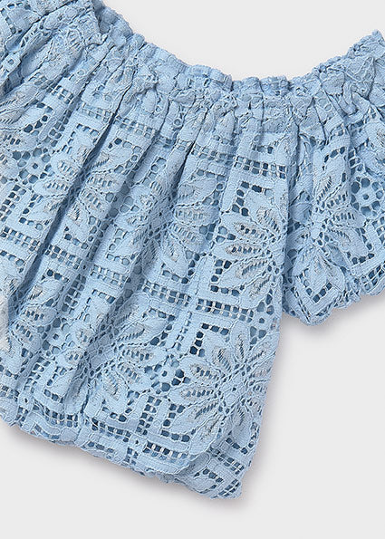 Blouses korte mouw blauw Mayoral