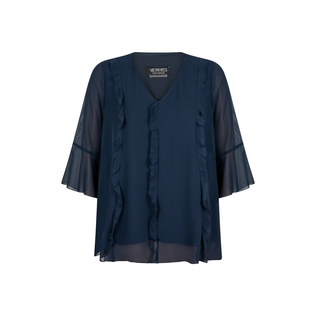 Blouses lange mouw navy Verpass