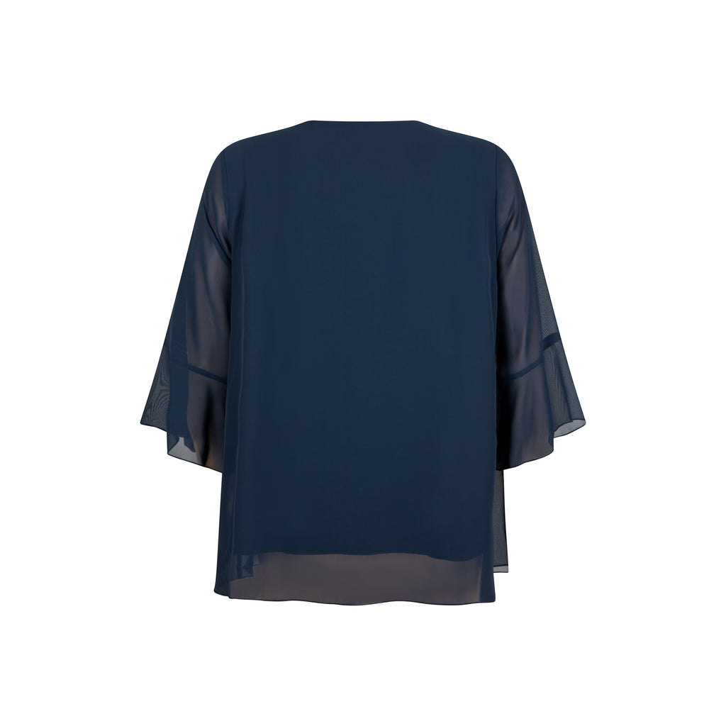 Blouses lange mouw navy Verpass