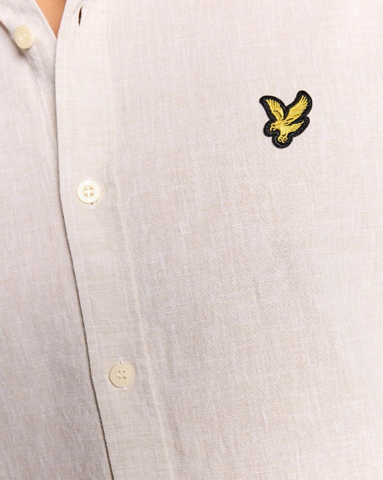 Hemden lange mouw beige Lyle & Scott