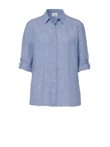Blouses lange mouw blauw TONI