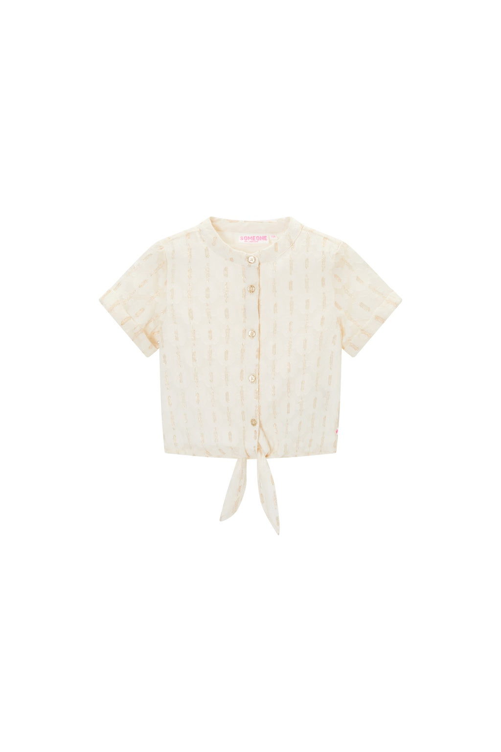 Blouses korte mouw beige Someone