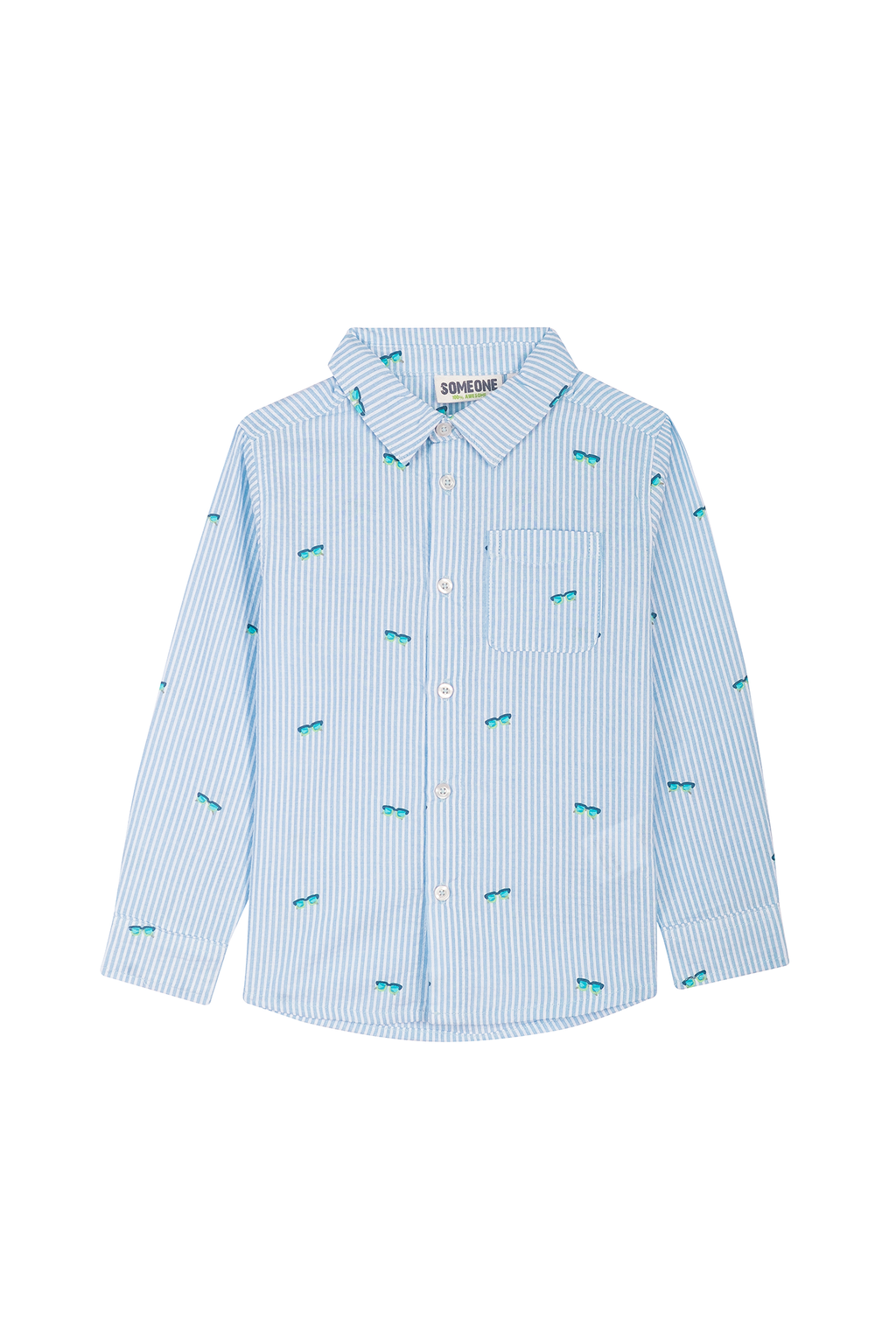Hemden lange mouw blauw Someone