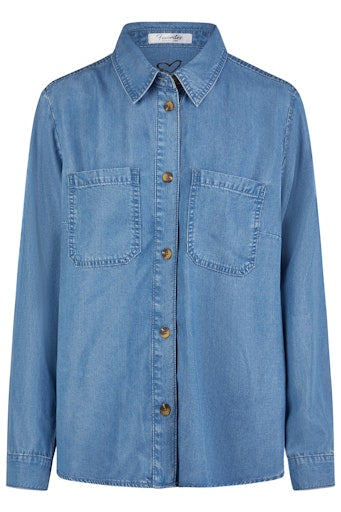 Blouses lange mouw blauw Barbara Lebek