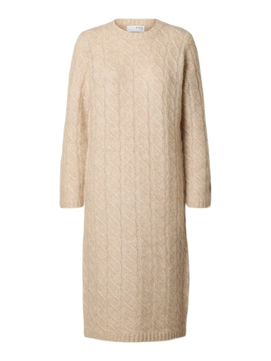 Jurken lange mouw beige Selected FEMME