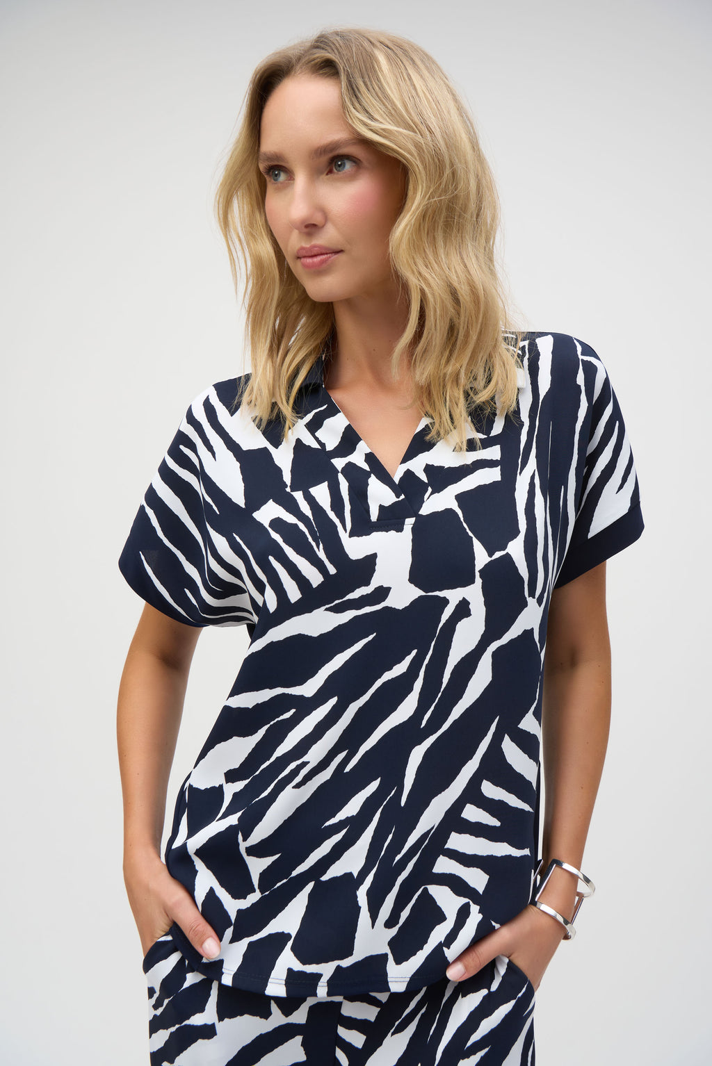 Blouses korte mouw navy Joseph Ribkoff