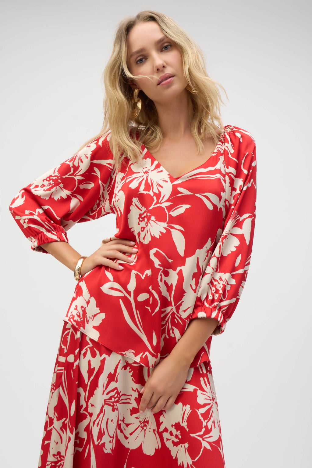 Blouses lange mouw rood Joseph Ribkoff