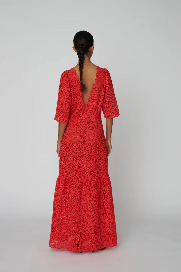 Jurken lange mouw rood STELLA NOVA