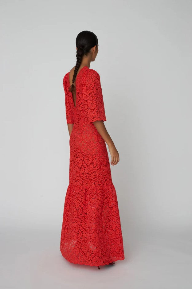 Jurken lange mouw rood STELLA NOVA