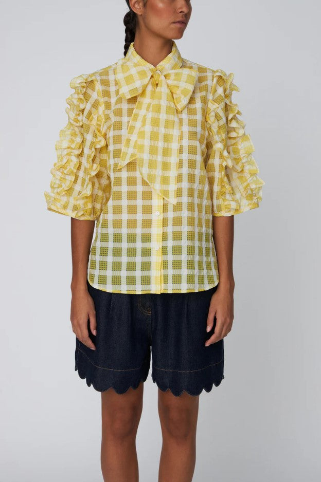 Blouses korte mouw geel STELLA NOVA