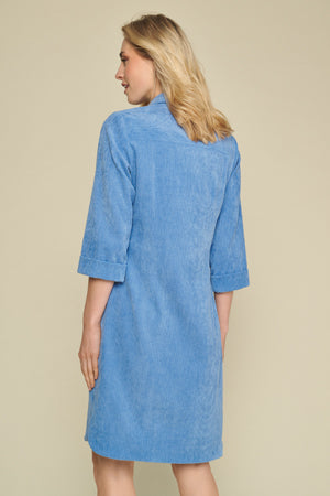 Jurken lange mouw blauw Marie Méro