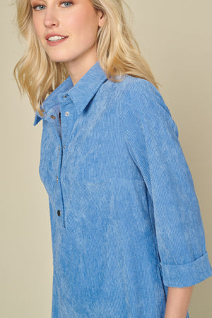 Jurken lange mouw blauw Marie Méro