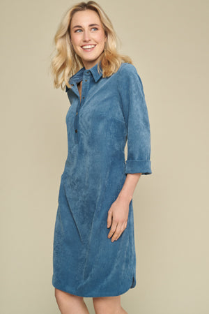 Jurken lange mouw blauw Marie Méro