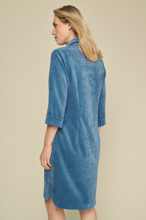Jurken lange mouw blauw Marie Méro
