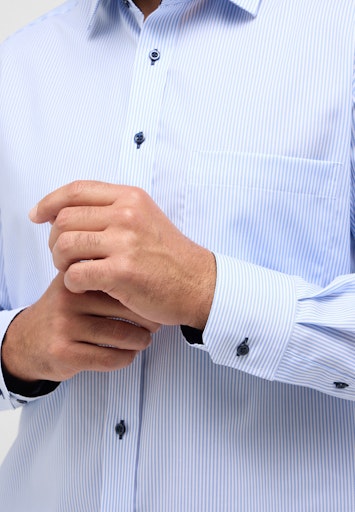 Hemden lange mouw blauw ETERNA