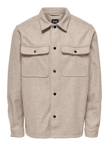Hemden lange mouw bruin ONLY&SONS