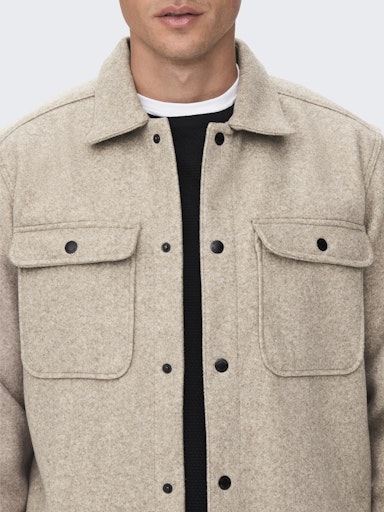 Hemden lange mouw bruin ONLY&SONS