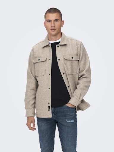 Hemden lange mouw bruin ONLY&SONS