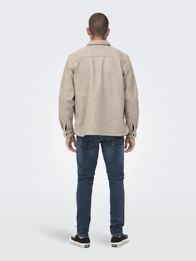 Hemden lange mouw bruin ONLY&SONS