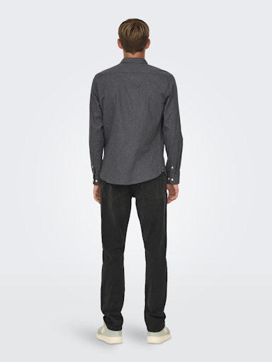 Hemden lange mouw zwart ONLY&SONS