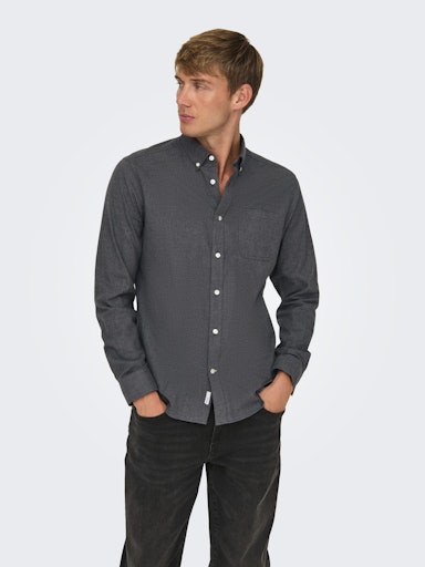 Hemden lange mouw zwart ONLY&SONS