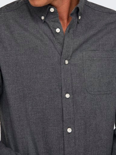 Hemden lange mouw zwart ONLY&SONS