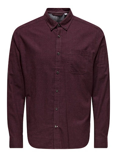 Hemden lange mouw bruin ONLY&SONS