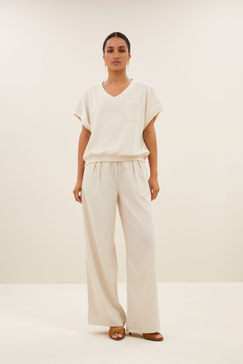 T-shirts korte mouw beige by-bar