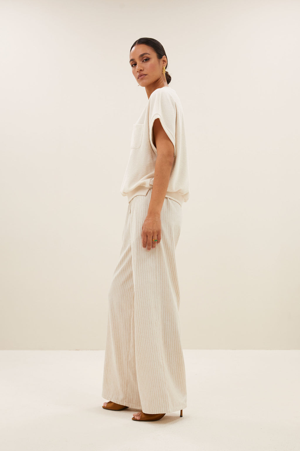 T-shirts korte mouw beige by-bar