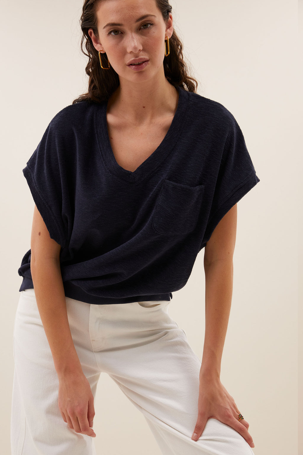 T-shirts korte mouw navy by-bar