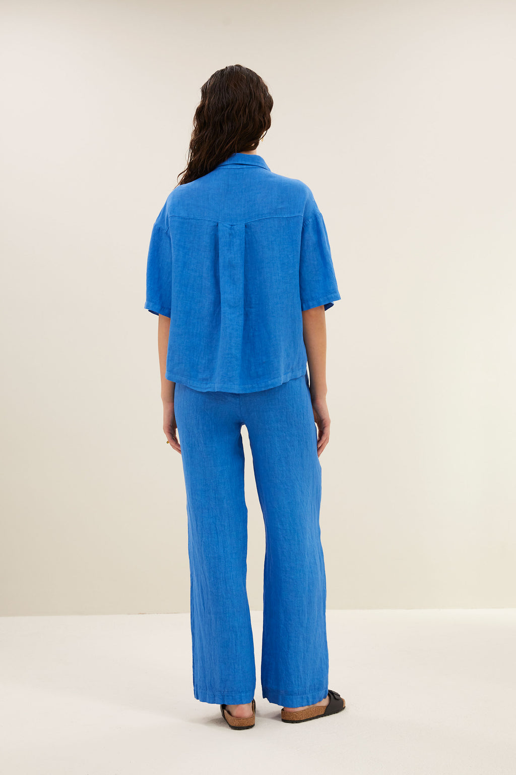 Blouses korte mouw blauw by-bar