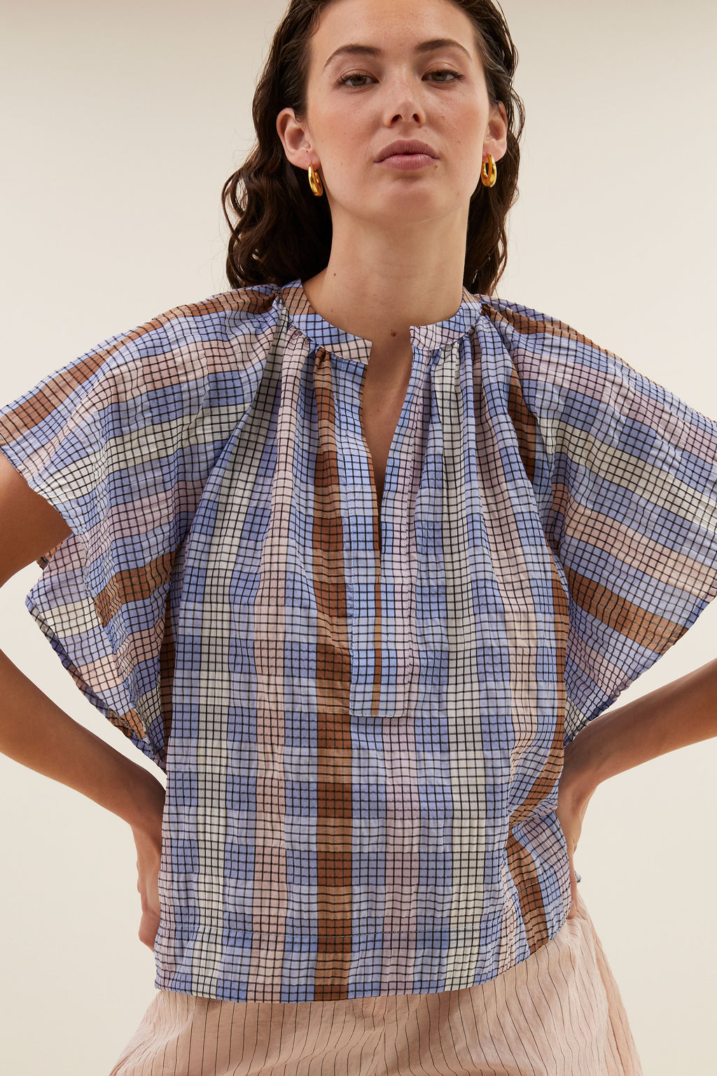 Blouses korte mouw multicolor by-bar