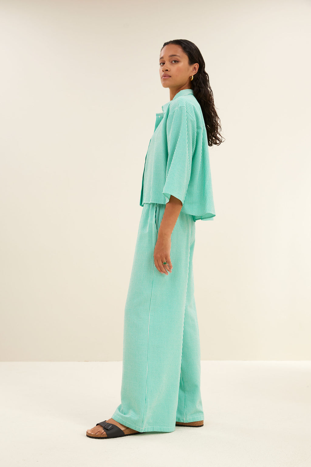 Blouses korte mouw groen by-bar