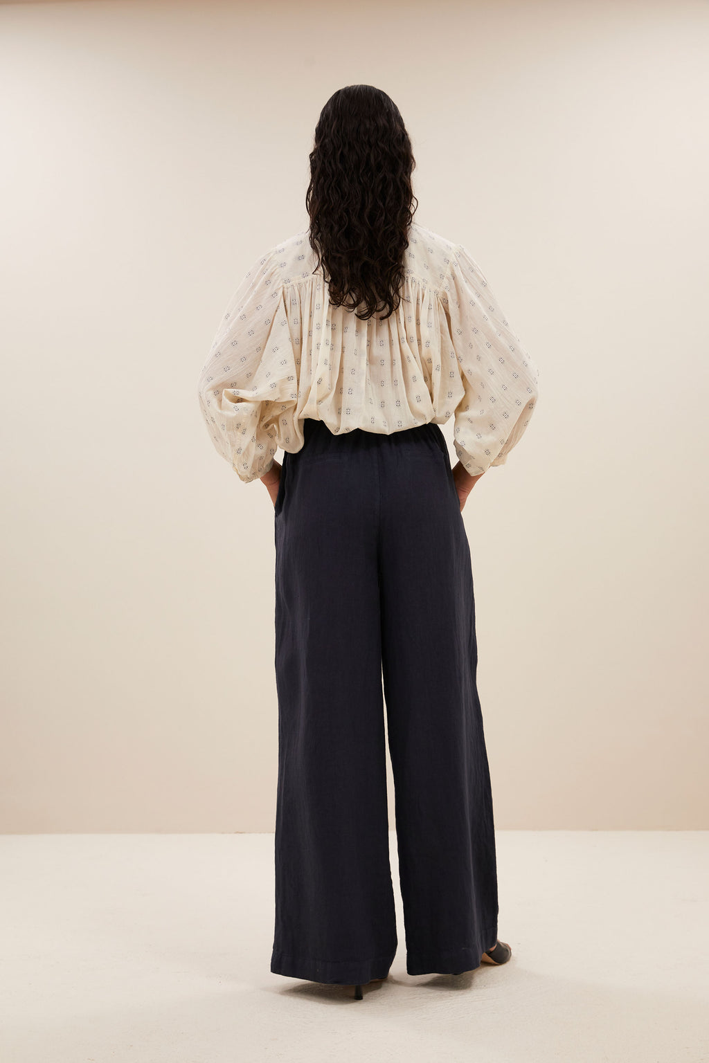 Blouses lange mouw blauw by-bar