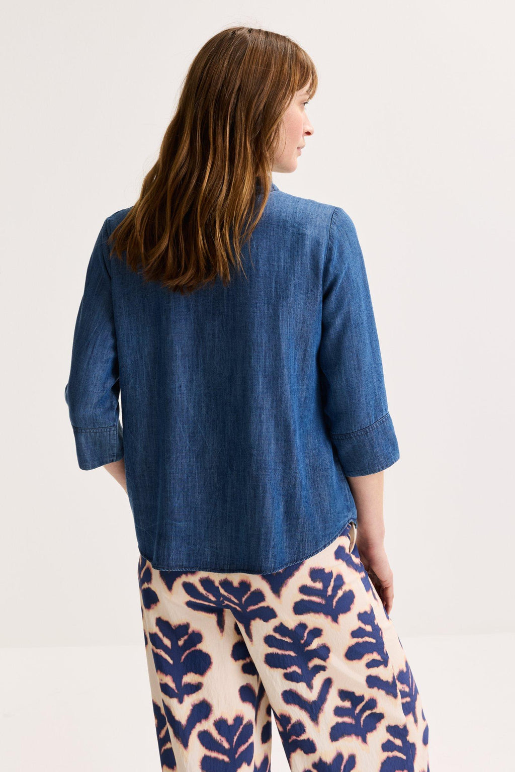 Blouses lange mouw blauw Améline