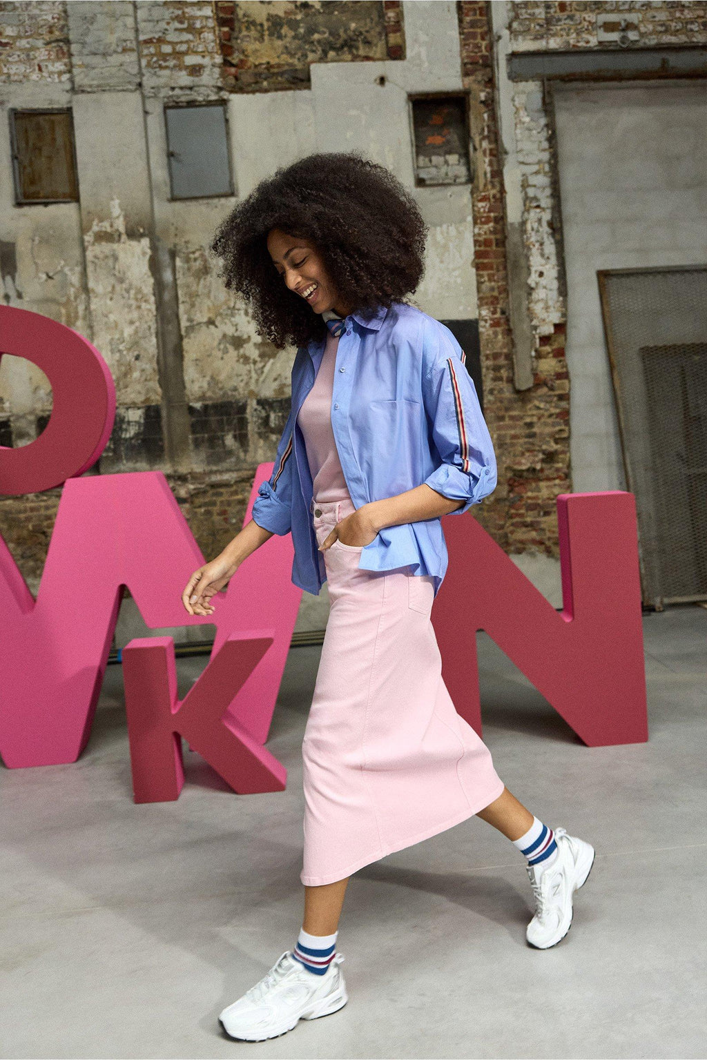 Blouses lange mouw blauw Améline
