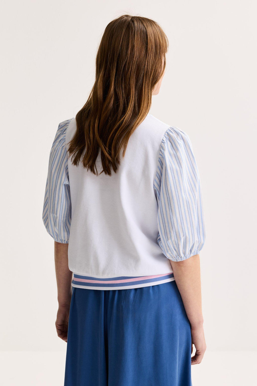 T-shirts lange mouw wit Améline