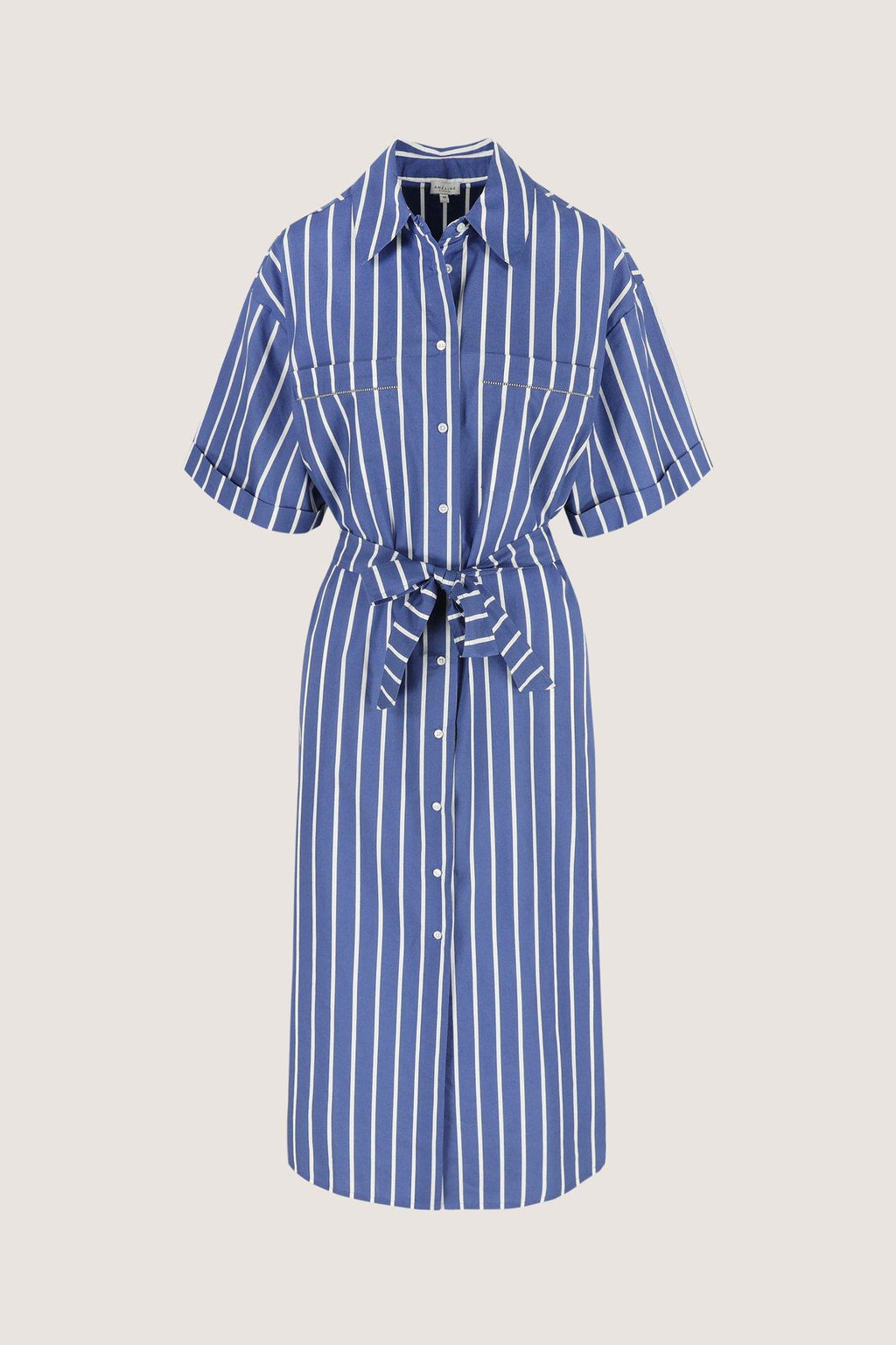 Jurken korte mouw navy Améline
