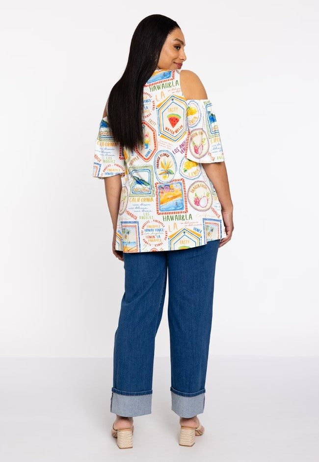 Blouses korte mouw multicolor Yoek