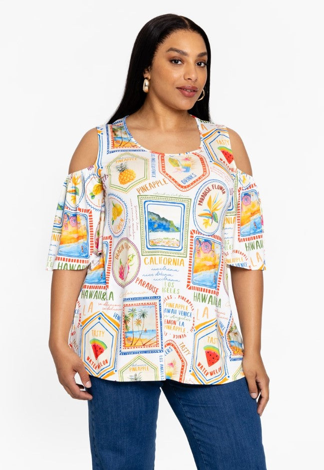 Blouses korte mouw multicolor Yoek